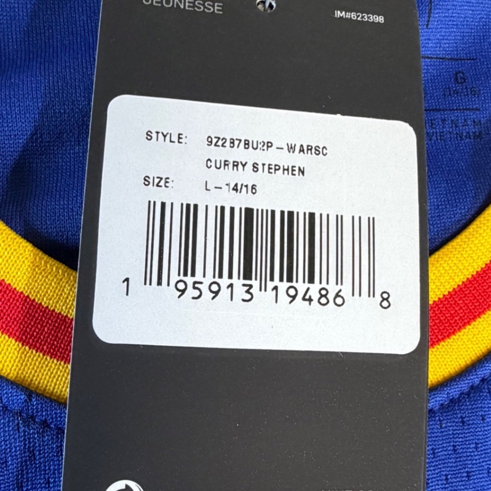 Nike Stephen Curry Warriors Jersey Youth Large 14/16 Blue Classic Edition 30 J6 - Picture 4 of 7